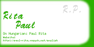 rita paul business card